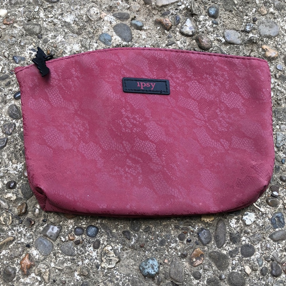 Make up bag. Red and black goth. Bat